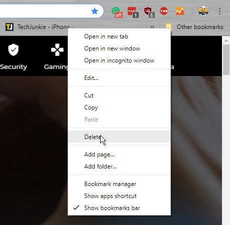 Image result for how to delete bookmarks on chrome